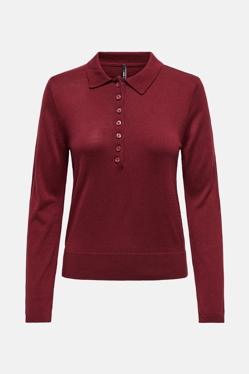 Polo met lange mouwen - rood