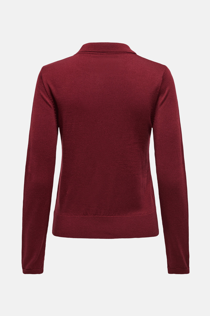 Polo met lange mouwen - rood