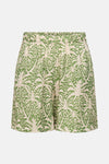 Korte groene JDY top met textuur bladpatroon en elastische tailleband