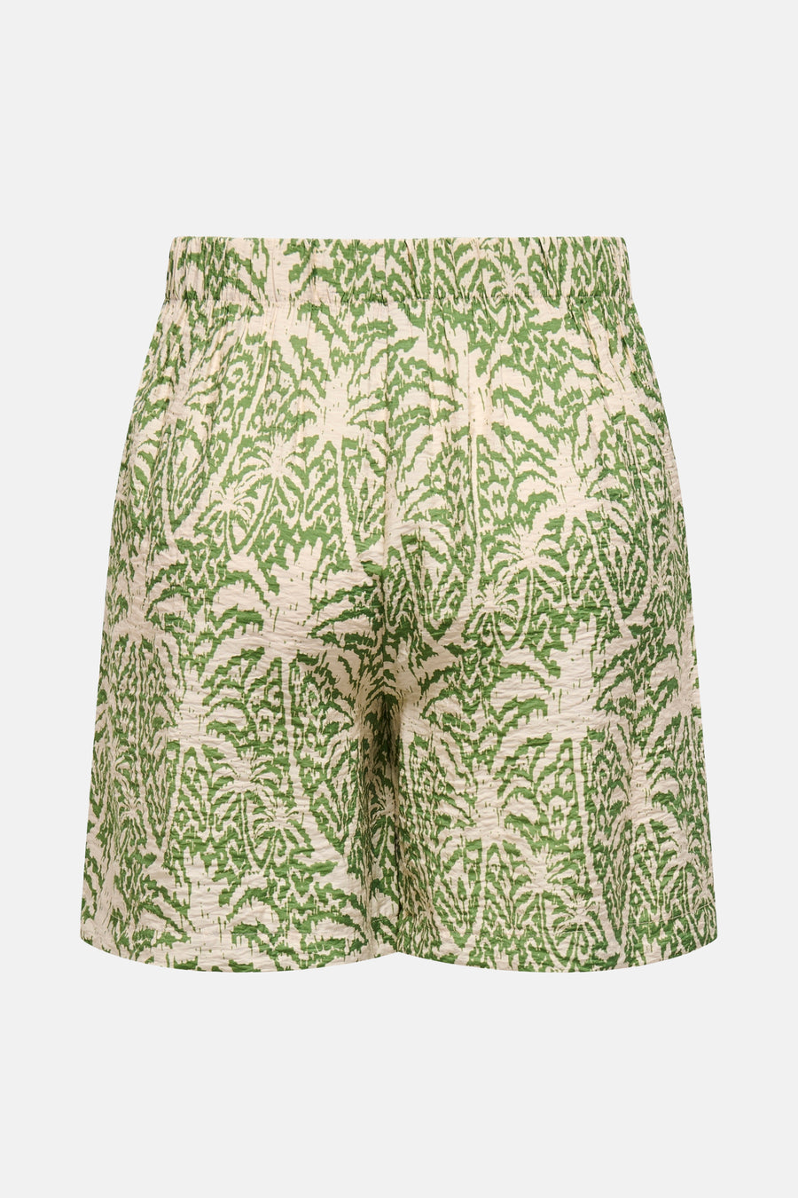JDY kort groen met palmbladpatroon.