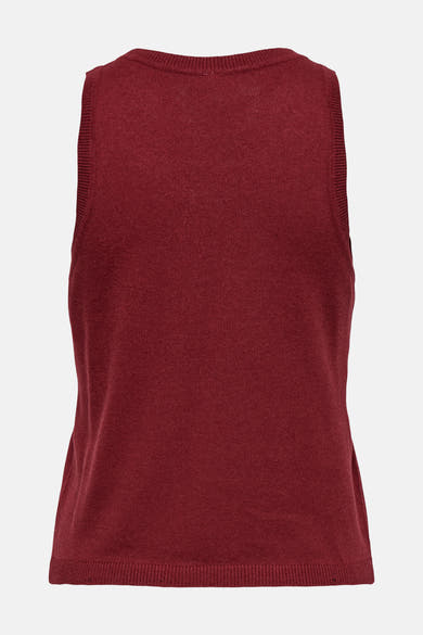 Top sans manches bordeaux par ONLY, en maille fine unie, avec encolure ronde.