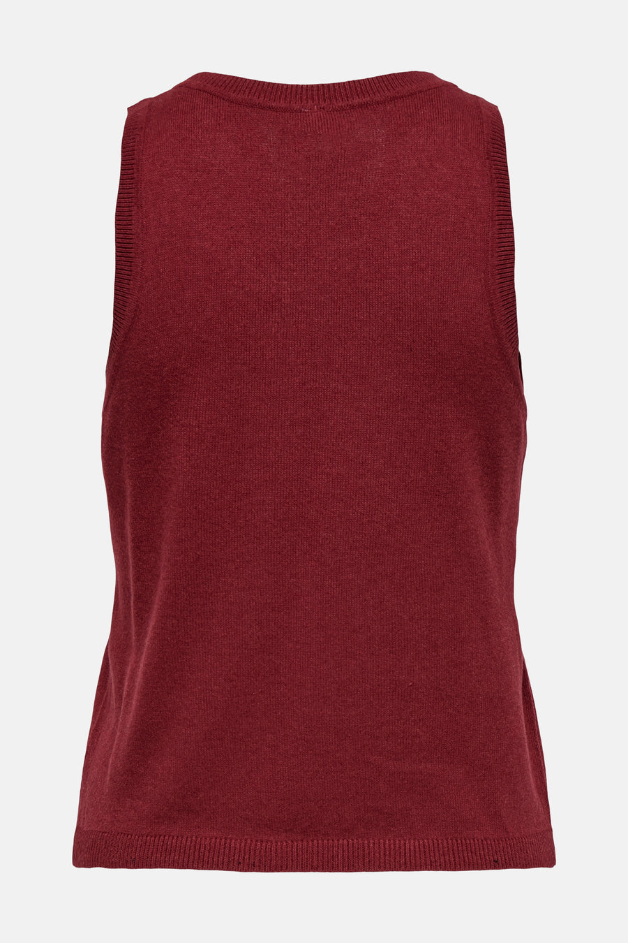 Top sans manches bordeaux par ONLY, en maille fine unie, avec encolure ronde.