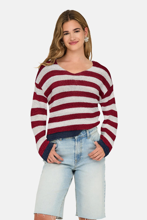 Pull met V-hals - multicolor