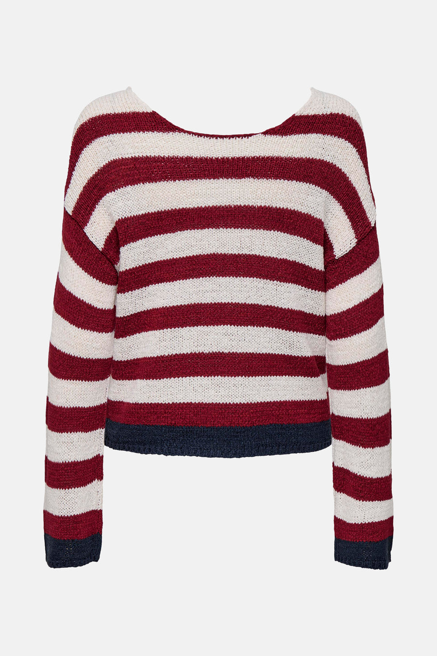 Pull multicolore à rayures horizontales par ONLY®, avec bordure contrastée au bas.