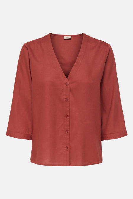 Rode blouse met lange mouwen van JDY, losse en relaxte pasvorm.