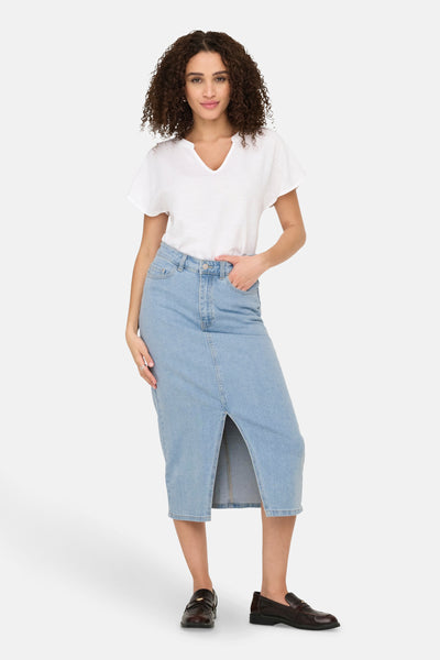 Rok (lang) LIGHT BLUE DENIM - JDY