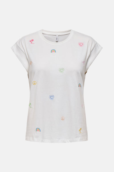 Top uni manches courtes Blanc - ONLY®