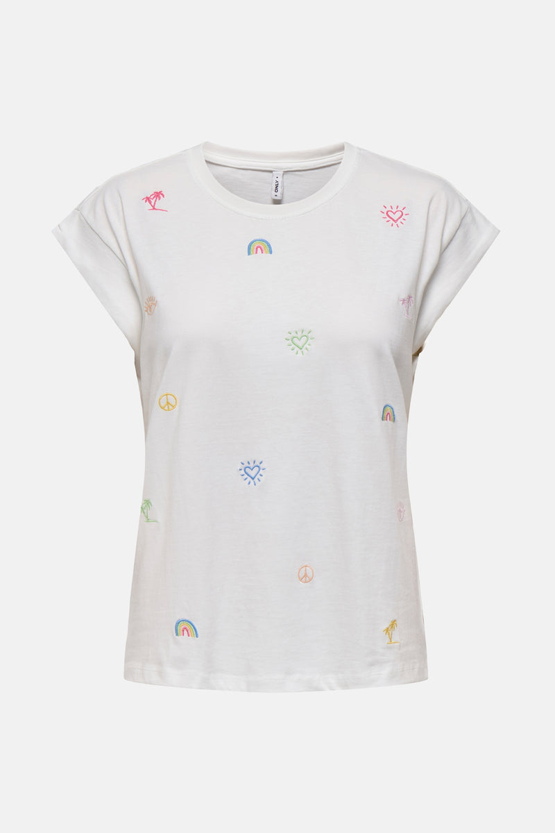 Top uni manches courtes Blanc - ONLY®