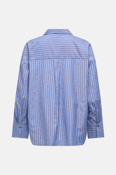 Blauwe gestreepte blouse met lange mouwen van ONLY®, met knopen aan de manchetten.