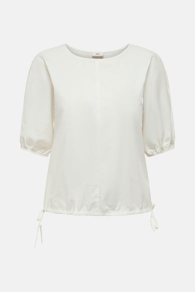 Witte T-shirt met korte mouwen van JDY, met een elastische taille en knopen.