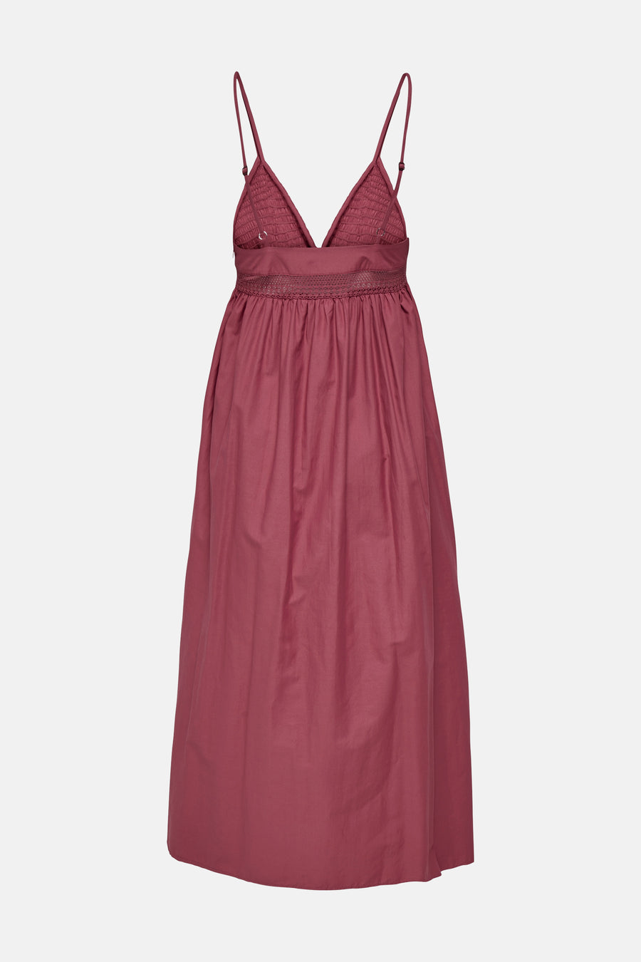 Robe longue rouge de ONLY, avec des bretelles fines et une taille froncée.