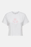 Wit T-shirt van ONLY® met een relaxte pasvorm, achterkant, ronde hals en verlaagde korte mouwen.