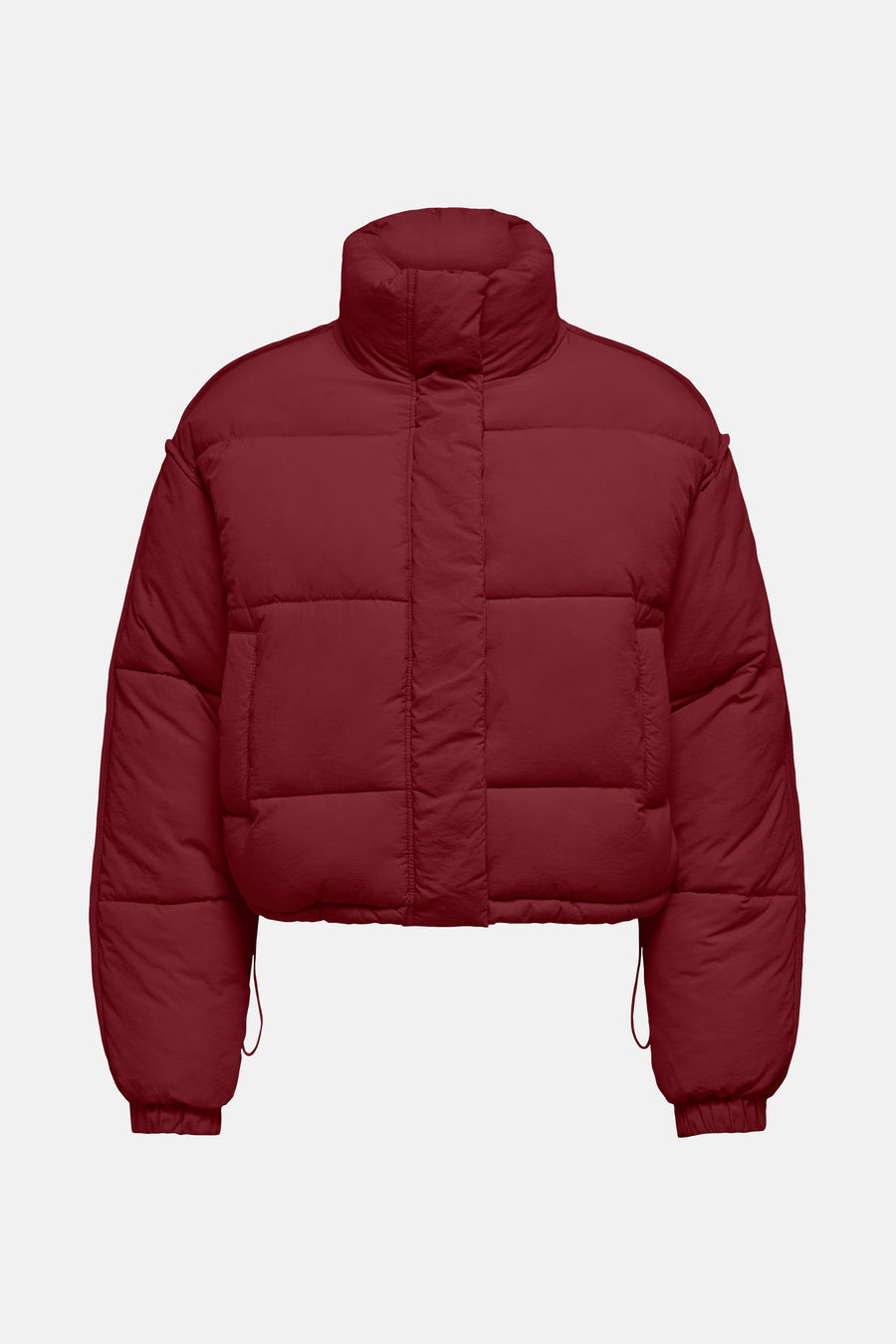 Veste courte rouge de ONLY, avec col montant et coupe courte.