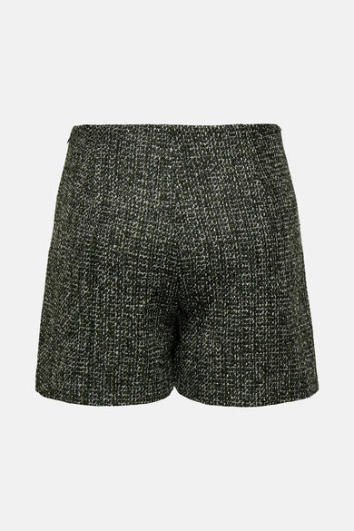 Short vert en tweed de ONLY®, avec une texture mouchetée.