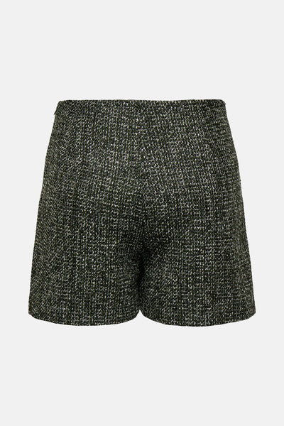 Short vert en tweed de ONLY®, avec une texture mouchetée.