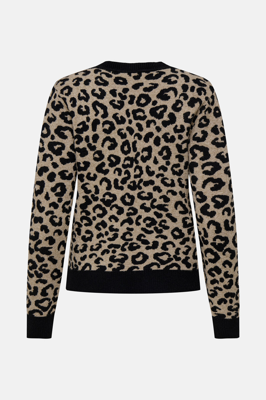 Cardigan multicolore de ONLY, avec un motif léopard noir sur fond beige.