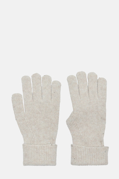 Ecru gebreide handschoenen van ONLY, met decoratieve glinsterende details en geribbelde boorden.