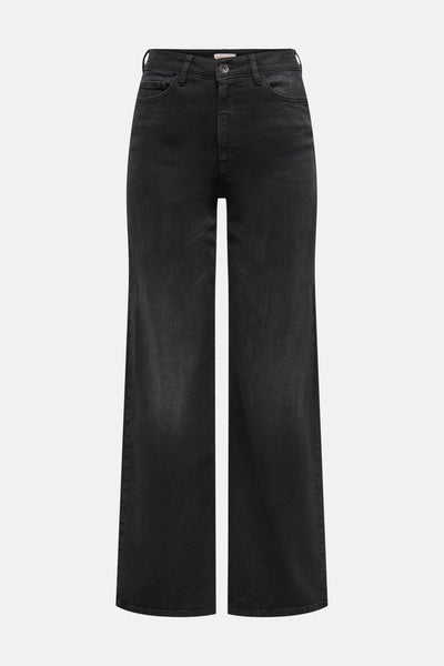 Jean large en denim noir de JDY, coupe ample et décontractée.