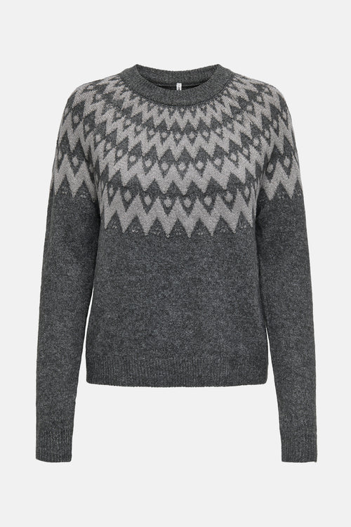 Pull met ronde hals - grijs