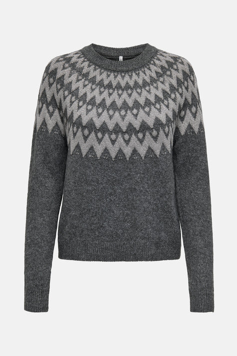 Pull met ronde hals - grijs