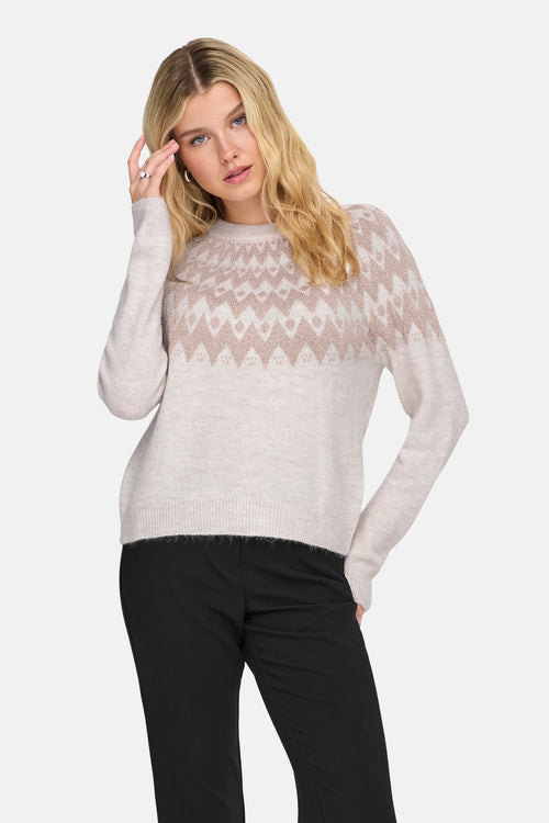 Pull col rond beige - ONLY®