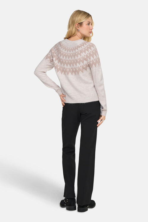 Pull col rond beige - ONLY®