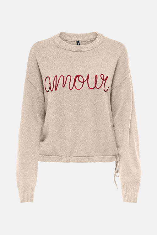 Pull col rond beige - ONLY®