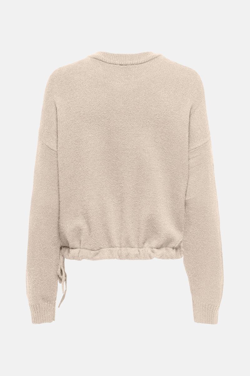 Pull met ronde hals - beige
