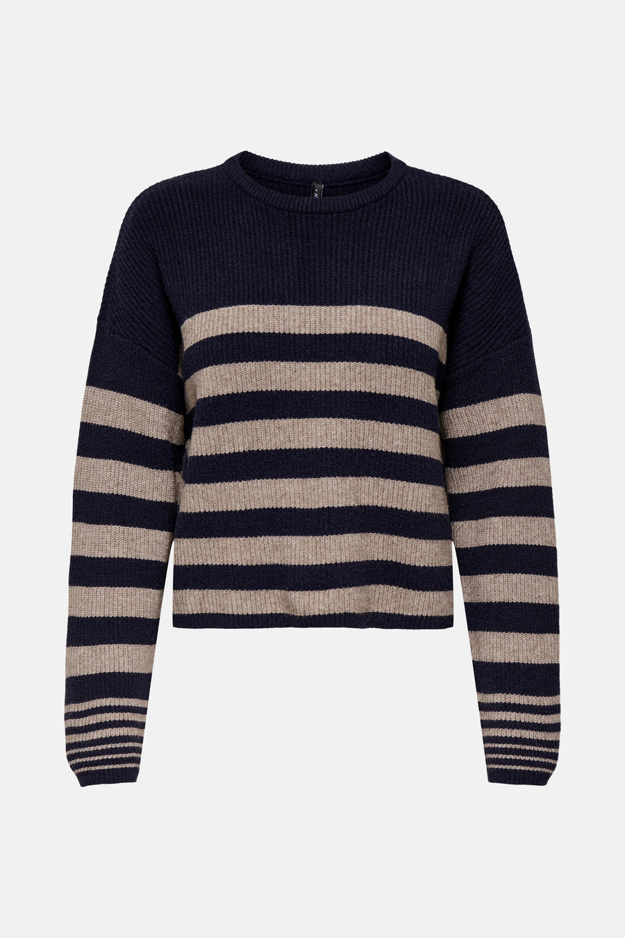 Pull bleu à rayures by ONLY® avec des détails côtelés et des manches longues.