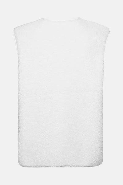 Gilet blanc en imitation peau de mouton de ONLY, sans manches.