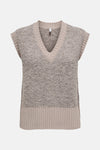 Débardeur en tricot beige de ONLY, avec encolure en V et finitions côtelées.