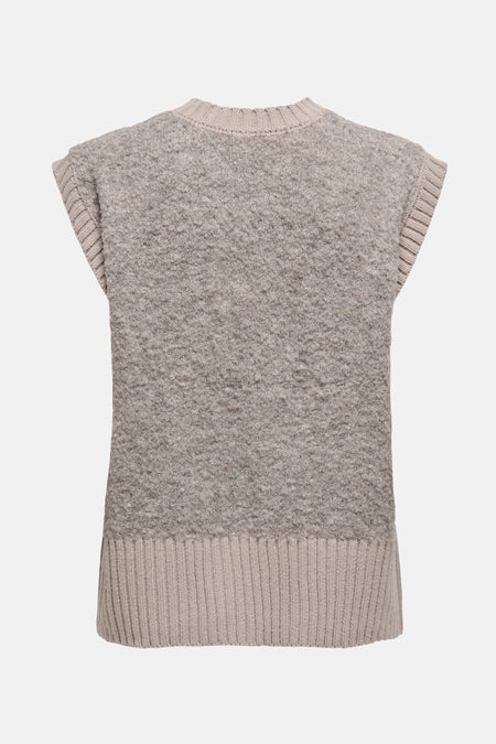 Débardeur beige par ONLY®, en tricot texturé avec finitions côtelées.