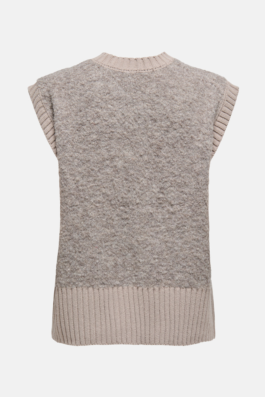 Débardeur beige par ONLY®, en tricot texturé avec finitions côtelées.