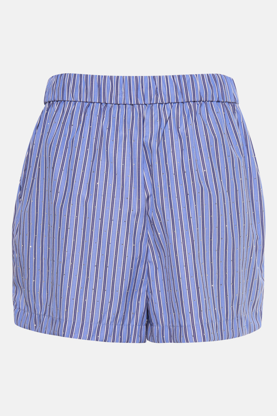 Short bleu rayé par ONLY, avec de petits pois décoratifs argentés.
