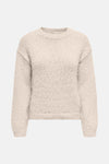 Pull à col rond beige de ONLY®, en maille texturée avec des manches longues.