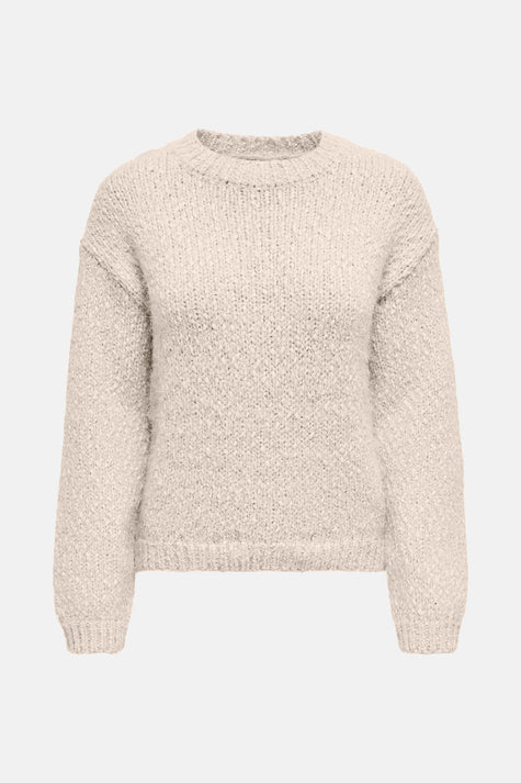 Pull met ronde hals - beige