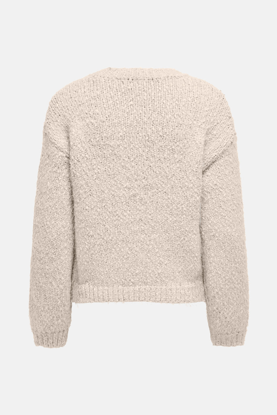 Pull à col rond beige de ONLY, en maille texturée à grosses mailles.