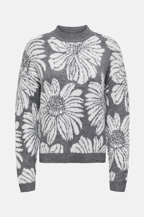JDYSIGNE L/S O-NECK FLOWER JACQ PULL KNT