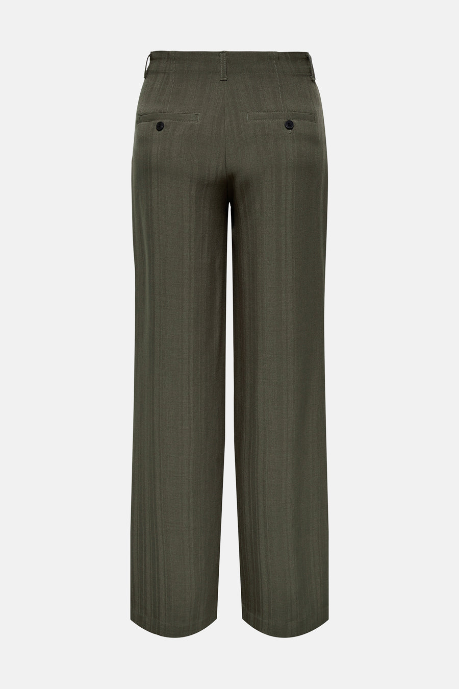 Pantalon de costume brun ONLY, avec motif à chevrons, poches arrière boutonnées et coupe ample.