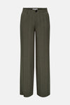 Pantalon de costume brun par ONLY, à rayures verticales discrètes sur un tissu texturé.