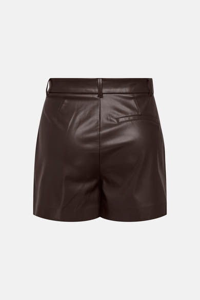 Short brun ONLY® vu de dos, avec passants de ceinture et poches arrière