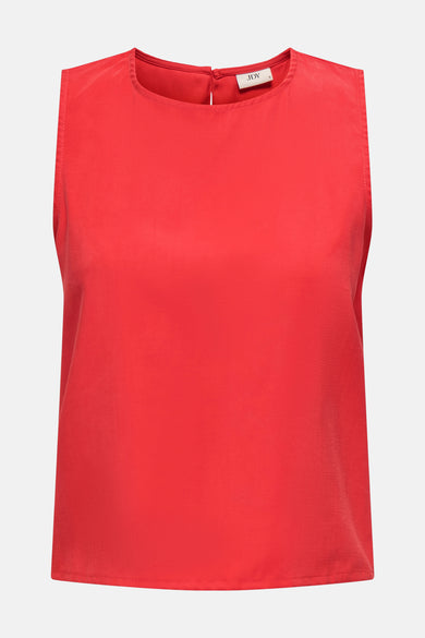 Blouse rouge sans manches de JDY, avec une encolure arrondie et une fermeture à bouton discrète.