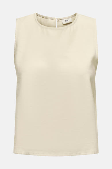 Blouse beige sans manches de JDY, coupe droite, en tissu lisse.