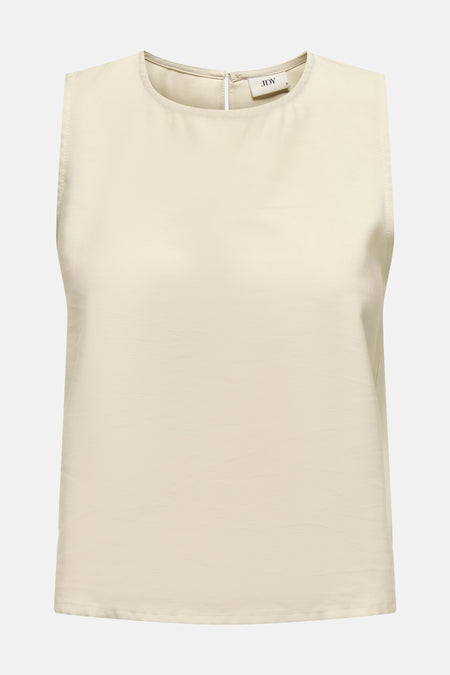 Beige mouwloos blouse van JDY, rechte pasvorm, van gladde stof.