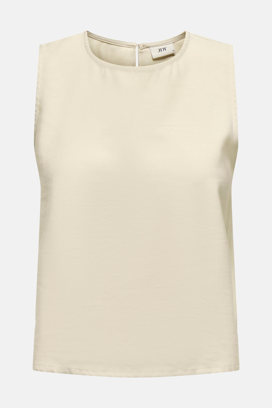 Blouse beige sans manches de JDY, coupe droite, en tissu lisse.