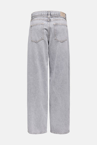 Jean droit en denim gris clair de ONLY, avec poches arrière plaquées et passants de ceinture