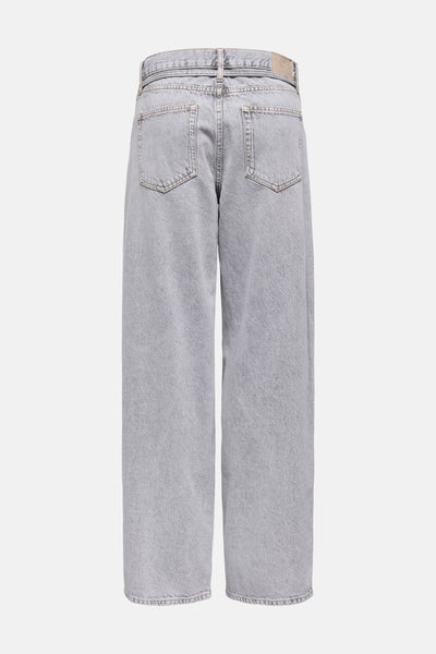 Jean droit en denim gris clair de ONLY, avec poches arrière plaquées et passants de ceinture