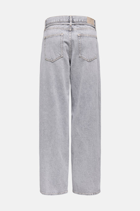 Jean droit en denim gris clair de ONLY, avec poches arrière plaquées et passants de ceinture