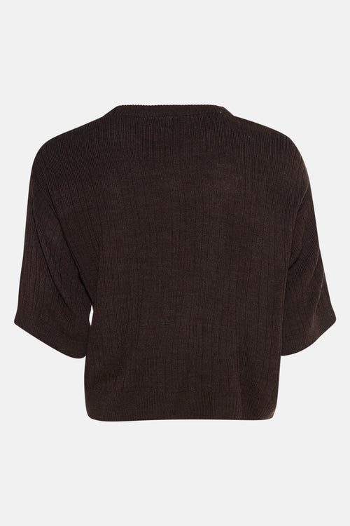 Pull met ronde hals - bruin