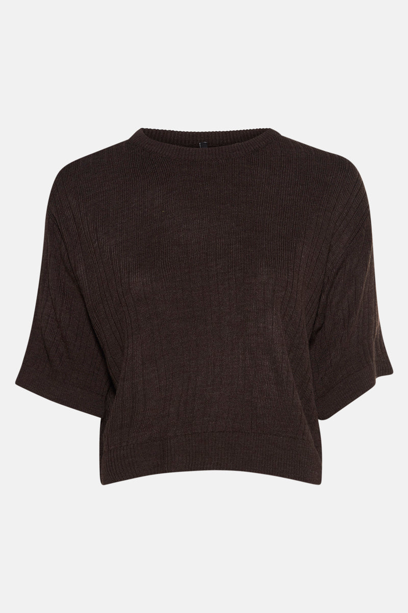 Pull met ronde hals - bruin